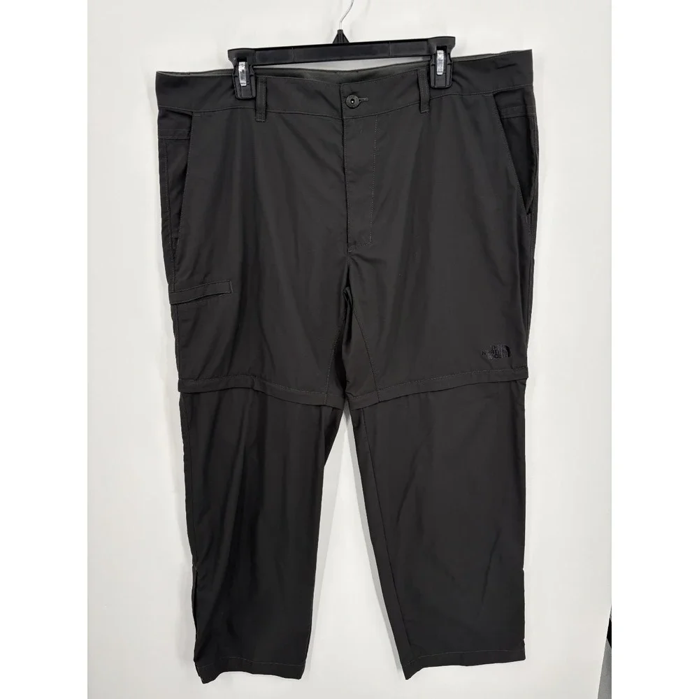 North Face Convertible Cargo Hiking Pants Men's Black Paramount 40x30, Short